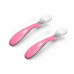 A set of silicone spoons for feeding of Nuvita Easy Eating of 6 m + 2 pieces. Pink (NV8480Pink)