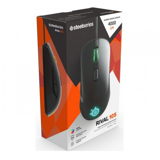 Game mouse of STEELSERIES Rival 105, black (62415)