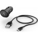 Hama 1A + microUSB Cable Black car charger