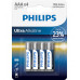 Philips Ultra Alkaline AAA BLI 4 (LR03E4B/10) battery