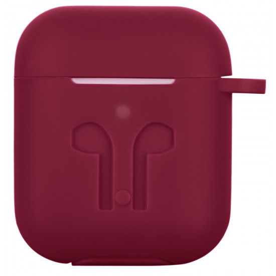 Чохол 2Е для Apple AirPods Pure Color Silicone Imprint Marsala