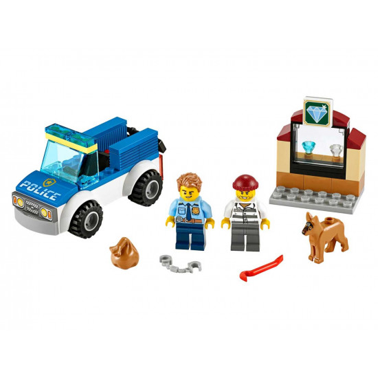 The designer of the LEGO City Police Group with a dog (60241)