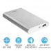 Portable Trust Ula Thin Metal Powerbank 8000 mAh Silver accumulator