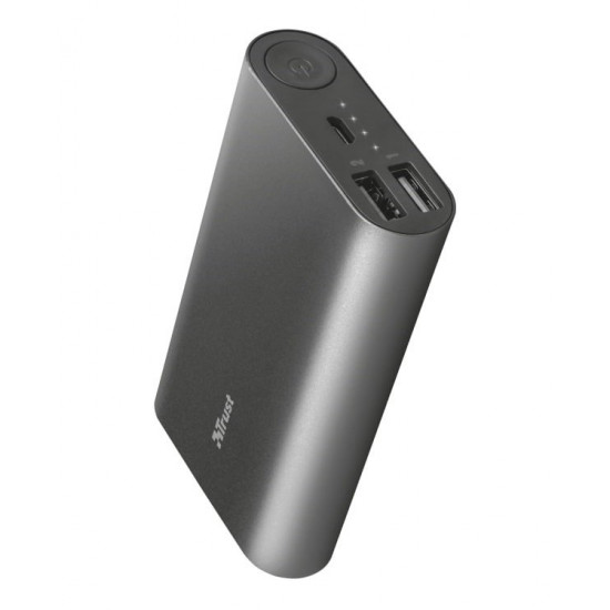 Портативный аккумулятор TRUST Luco metal powerbank 7500 mAh Black