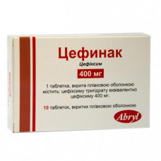 Tsefinak of a tablet on 400 mg, 10 pieces.