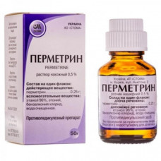 Permethrin solution of skin 0.5%, 50 g in a bottle