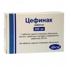 Tsefinak of a tablet on 200 mg, 10 pieces.