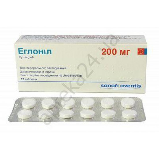 Tablet eglonyl on 200 mg, 12 pieces.