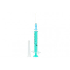 The syringe Discardit with a needle Luyer Slip 23G of disposable two-component 2 ml