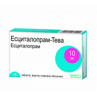 Estsitalopram-Teva of a tablet on 10 mg, 28 pieces.