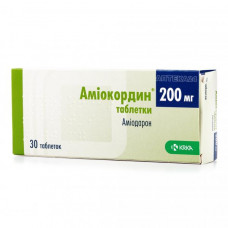 Amiokordin of a tablet on 200 mg, 30 pieces.