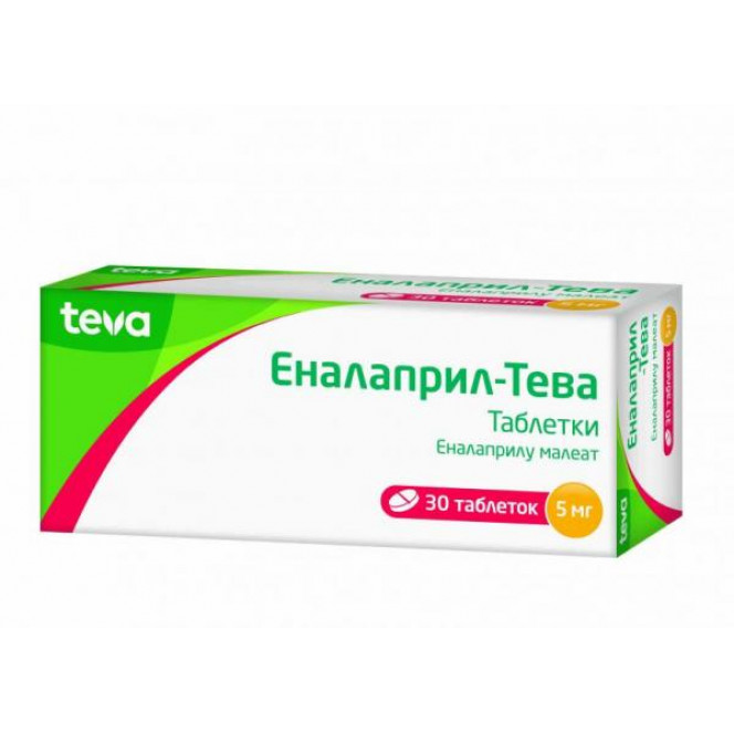 Enalapril-Teva tablets on 5 mg, 30 pieces.