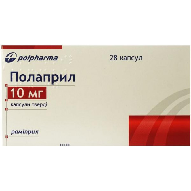 Polapril of the capsule on 10 mg, 28 pieces.