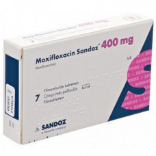 Tablet Sandoz moxifloxacin on 400 mg, 7 pieces.