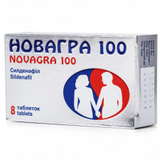 Novagra of a tablet for potency of 100 mg No. 8