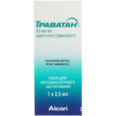 Travatan of a drop for eyes, 40 mkg/ml, on 2.5 ml in a bottle