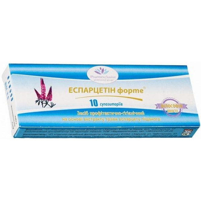 To Espartsetin Forta suppositories, 10 pieces.