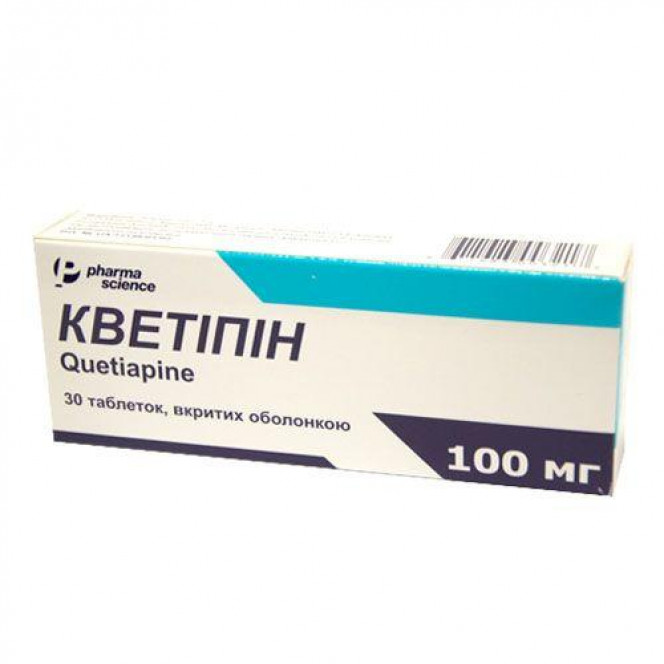 Kvetipin of 100 mg No. 30 of a tablet