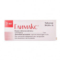 Glimaks tablets on 3 mg, 30 pieces.