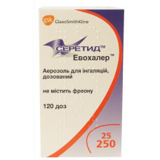 Seretid Evokhaler aerosol for inhalations, 25 mkg / 250 mkg, 120 doses