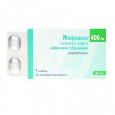 Moflaksa of a tablet on 400 mg, 5 pieces.