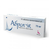 Abrol of a SR tablet of the prolonged action on 75 mg, 10 pieces.