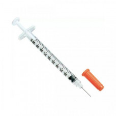 The syringe insulin U-100 disposable ternary 1 ml with a cuff of 0.33х13 mm, 1 piece.