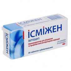 Ismizhen sublingual tablets for treatment and prevention of respiratory infections on 50 mg, 30 pieces.