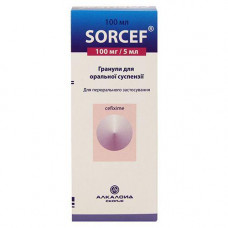 Sortsef of a granule for preparation of suspension, 100 mg / 5мл, 100 ml + a spoon