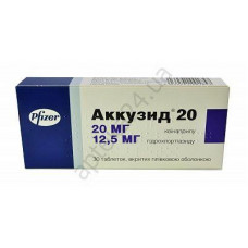 Akkuzid of a tablet on 20 mg / 12.5 mg, 30 pieces.