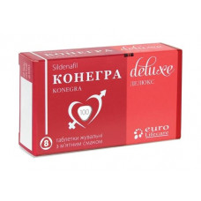 Konegra Delux of a tablet for potency on 100 mg, 8 pieces + Konegra Delux of a tablet on 100 mg, 8 pieces. (Stock 1+1)