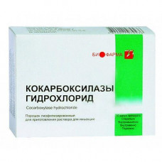 Cocarboxylasi hydrochloridum solution for injections on 2 ml in ampoules, 50 mg / 2 ml, 10 pieces.