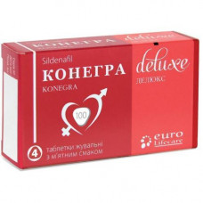 Konegra Delux chewable tablets on 100 mg, 4 pieces + Konegra Delux chewable tablets on 100 mg, 4 pieces. (Stock 1+1)