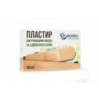 Plaster bactericidal on a cotton basis & quot; ВОЛЕС" 1.9 x 7.2 cm, 100 pieces.