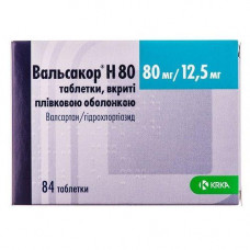 Вальсакор Н 80 таблетки по 80 мг/12,5 мг, 84 шт.