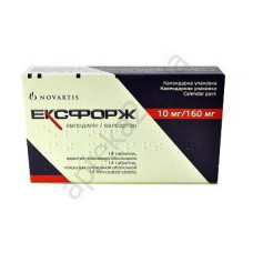 Eksforzh tablets from supertension, 160/10 mg, 14 pieces.