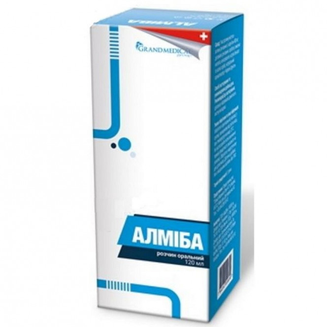 Almiba a bottle with the measured syringe solution of oral 120 ml 