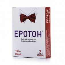 Eroton of a tablet for potency on 100 mg, 2 pieces.