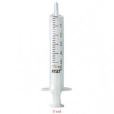 The syringe of disposable 5 ml with a needle of 0.7х40 mm