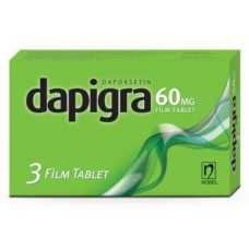 Dapigra of a tablet film coated on 60 mg, 3 pieces.