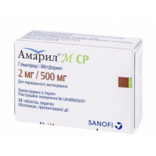 Amaryl of M of 2 mg / 500 tablet mg No. 30