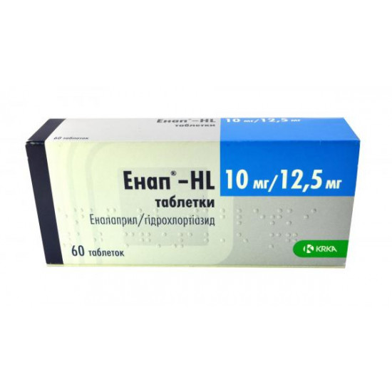 Enap of a HL tablet on 10 mg / 12.5 mg, 60 pieces.