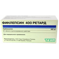 Finlepsinum 400 retard tablets on 400 mg, 50 pieces.