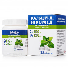 Calcium-D3 Nikomed of a tablet with mint taste, 30 pieces.