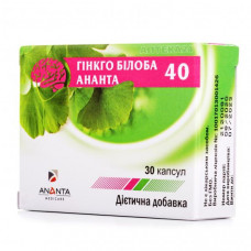 Biloba Anant's ginkgo of the capsule on 40 mg, 30 pieces.