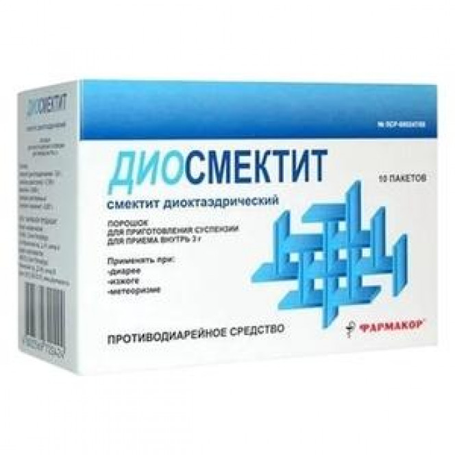 Diosmektit-Zdorovya powder for oral suspension on 3.76 g in a sachet, 10 pieces.