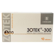 Zotek-300 tablets on 300 mg, 10 pieces.