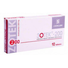 Zotek-200 tablets on 200 mg, 10 pieces.