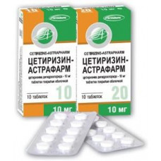 Tsetirizin-Astrafarm of a tablet on 10 mg, 20 pieces.