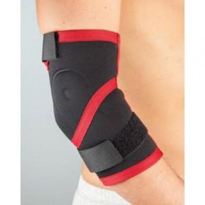 The bandage on an elbow joint with a silicone insert the neoprene left size is S 301 AURAFIKS